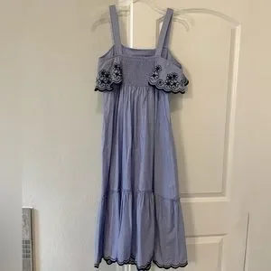 Kate Spade Daisy Embroidered Patio Dress Blue